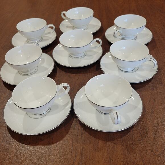 Vintage Mikasa Fine China BRIDAL VEIL Cup Saucer Retired Narumi Japan - Picture 11 of 11